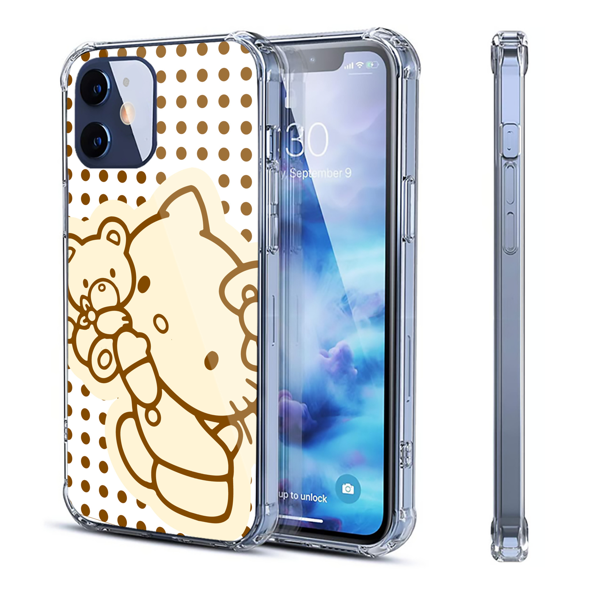 （画像用） Hello Kitty ハローキティ 【iPhone 12シリーズ対応】透明スマホケース（クリアソフトケース）